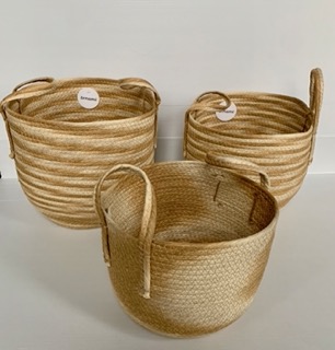 panier naturel anses set de 3